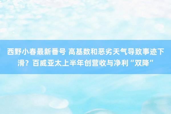 西野小春最新番号 高基数和恶劣天气导致事迹下滑？百威亚太上半年创营收与净利“双降”