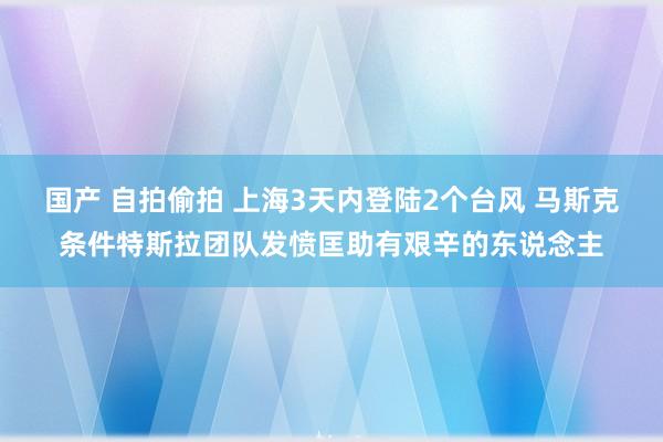 国产 自拍偷拍 上海3天内登陆2个台风 马斯克条件特斯拉团队发愤匡助有艰辛的东说念主